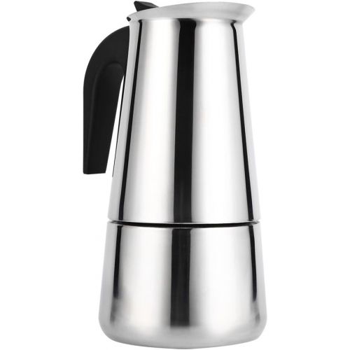  Yosoo Coffee Maker, Stainless Steel Moka Coffee Pot Stovetop Latte Maker Percolator Stove Top Filter Coffee Maker Pot Easy Clean (450ML 9 Cup)