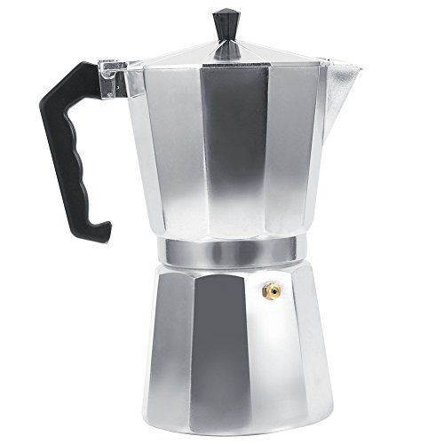  Yosoo Moka Pot Aluminum Italian Type Moka Pot Espresso Maker with Handle Suitable for Ceramic Stovetops Home Office Use (450ML 9cups)