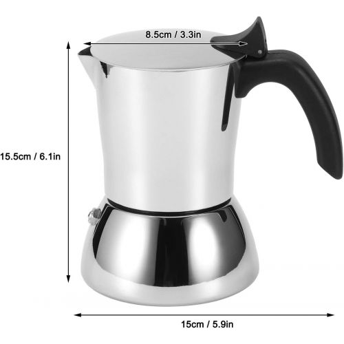  Yosoo Stovetop Espresso Coffee Maker Mocha Pot Extraction Kettle 304 Stainless Steel Kitchen Tools for Home Coffee Shop Use