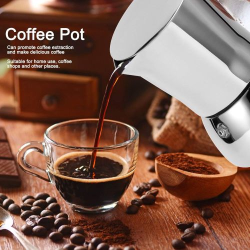  Yosoo Stovetop Espresso Coffee Maker Mocha Pot Extraction Kettle 304 Stainless Steel Kitchen Tools for Home Coffee Shop Use