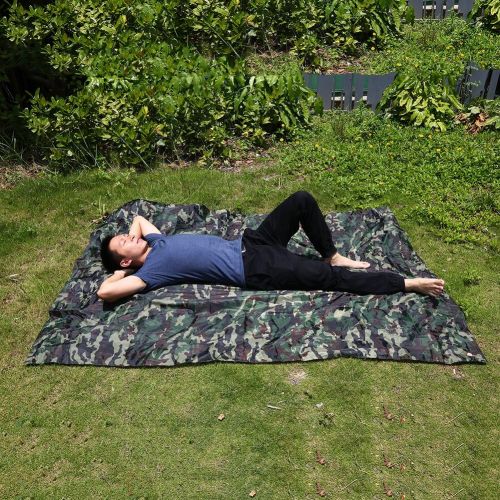  Yosoo Camouflage Waterproof Mat Tent for Outdoor Camping Hiking Travelling Portable Lightweight Waterproof Mat Rain Tent Tarp Shelter