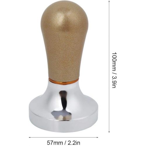  Yosooo 57mm Aluminum Coffee Tamper with Grip Handle, Flat Espresso Tamper Machine Coffee Bean Press Tool for Coffee Maker(Gold)