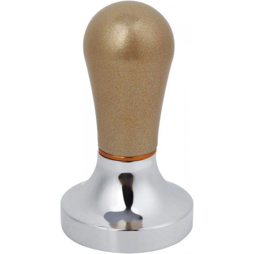  Yosooo 57mm Aluminum Coffee Tamper with Grip Handle, Flat Espresso Tamper Machine Coffee Bean Press Tool for Coffee Maker(Gold)