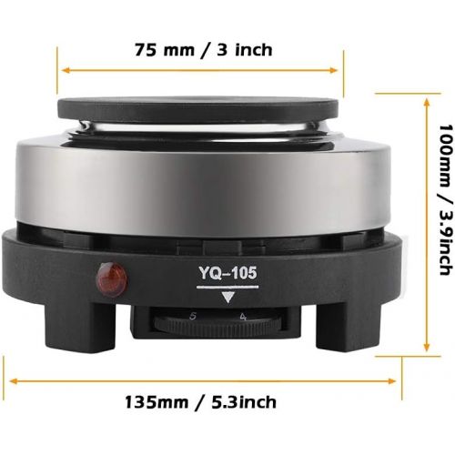  Yosoo Mini Electric Heater Stove, 500W 5.6 Inch Round Hot Plate Portable Countertop Burner For Ceramic Glass Kettle Single Plate Cooktop, Easy to Clean Multifunction Home Kitchen Hot Bur