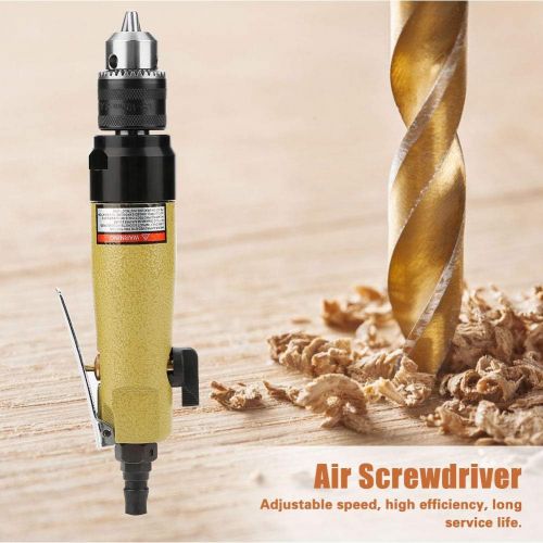  [아마존베스트]Yosooo Straight Pneumatic Drill 900rpm Air Power Drill High Speed Pneumatic Drilling Engraving Polishing Tool with Adjustable Inlet Valve Wrench Chunk Key Inlet Port