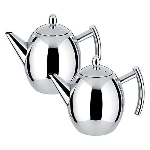  [아마존베스트]Yosoo Teapot Silver Coffee Pot Stainless Steel with Filter Egg Large Capacity 1 L Silver/Black