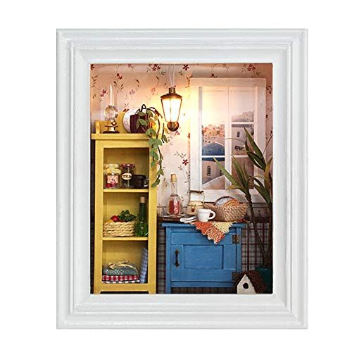  Yosoo DIY Dollhouse Photo Frame Design Warm House Kit with Furniture Birthday Gifts Home Decoration Gift Choice