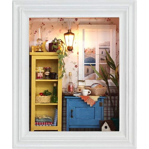  Yosoo DIY Dollhouse Photo Frame Design Warm House Kit with Furniture Birthday Gifts Home Decoration Gift Choice