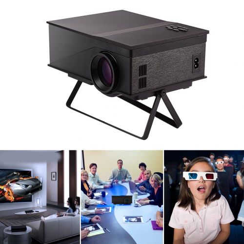  Yosoo Lcd Projector, Portable Mini Multimedia Home Theater LCD Video Projector 1200LM 1080P Support HDMI USB VGA AV SD Card Input TV Box PC Laptop Smart Phones (US Plug)