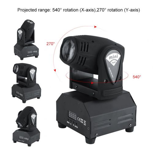  Yosoo 2pcsSet 50W LED RGBW Moving Head Stage Light DMX512 Disco DJ Party Effect Lights US Plug 110V