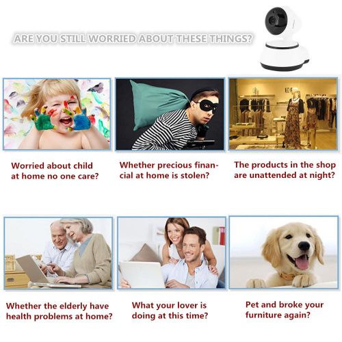  Yosoo Wifi Home Security Camera, Wireless 720p HD IP Motion Detection Pet Baby Monitor with Micro SD Card Slot Night Vision Video Monitoring Surveillance System Two Way Audio Android IOS