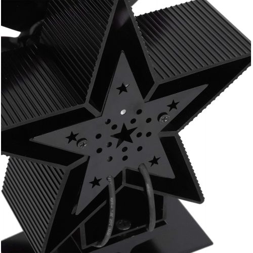  Yosoo Heat Powered Wood Stove Fan, 4 Blades Thermal Stove Fan Wood/Log Fan Eco Friendly Heat Circulation for Wood Log Fireplace Heat Distribution(Black)