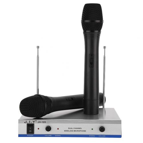  Yosoo- Hi-Fi Wireless Microphone System Anti-interference Dual Wireless Microphone System for KTV(US Plug)