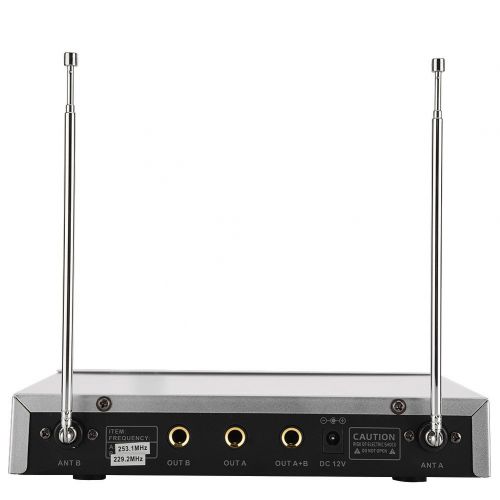  Yosoo- Hi-Fi Wireless Microphone System Anti-interference Dual Wireless Microphone System for KTV(US Plug)