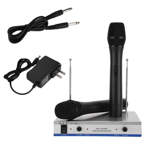  Yosoo- Hi-Fi Wireless Microphone System Anti-interference Dual Wireless Microphone System for KTV(US Plug)