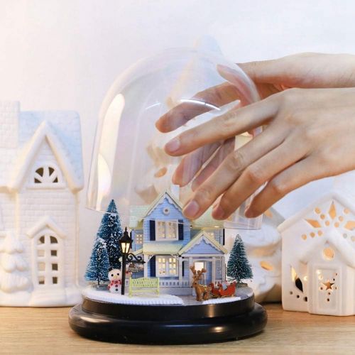  Yosooo Dollhouse Miniature DIY Handcraft Buildings Mini House Kit with LED Lights Birthday Gifts Home Decoration