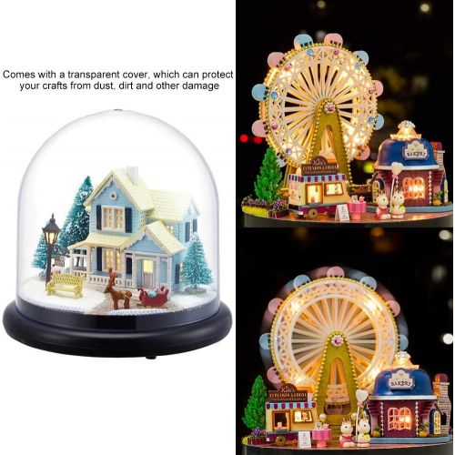  Yosooo Dollhouse Miniature DIY Handcraft Buildings Mini House Kit with LED Lights Birthday Gifts Home Decoration