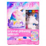 You*Niverse Youniverse Create Your Own 3D Crystal Growing Unicorn by Horizon Group USA, DIY Crystal Growing, Color Your Own Unicorn, Yellow, Pink, Blue