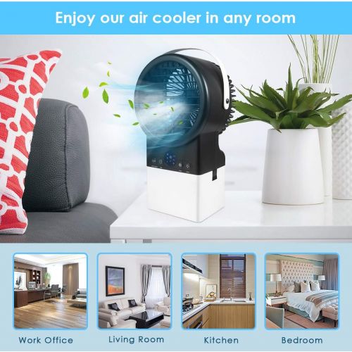  YouGottaIt Portable Air Conditioner, Rechargebable Evaporative Air Cooler with Humidifier, Timing & Oscillation Function, Personal Air Conditioner Fan for Small Room Office Camping