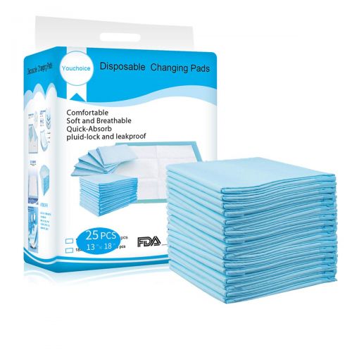  [아마존베스트]Youchoice Disposable Changing Pads Mats, Soft and Waterproof Leak-Proof Breathable Disposable Underpads for...