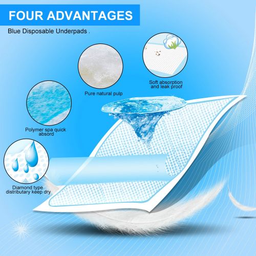  [아마존베스트]Youchoice Disposable Changing Pads Mats, Soft and Waterproof Leak-Proof Breathable Disposable Underpads for...