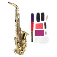 Youghalwell Sax Saxophone, Professional Golden EB Alto Sax Saxophone + Cork Grease Gloves+Strap+Cloth Instruments Parts Accessories