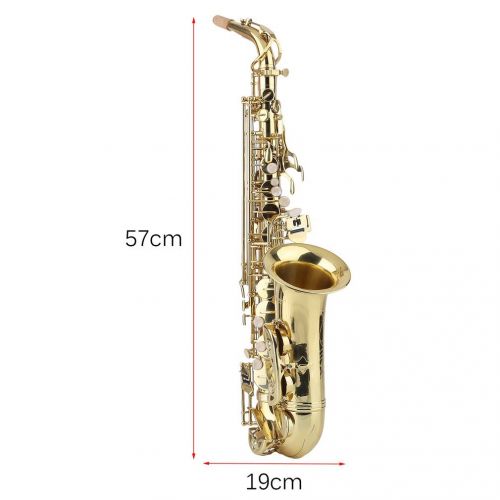  Youghalwell Sax Saxophone, Professional Golden EB Alto Sax Saxophone + Cork Grease Gloves+Strap+Cloth Instruments Parts Accessories