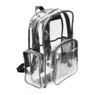 Youndcc Clear Backpack Transparent PVC Backpack School Backpack Outdoor Backpack, Waterproof/Lightweight/NFL Stadium Approved (Gray)