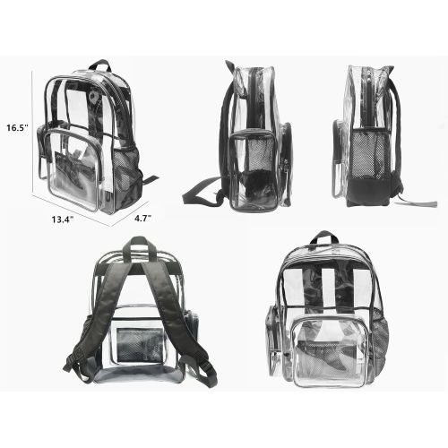  Youndcc Clear Backpack Transparent PVC Backpack School Backpack Outdoor Backpack, Waterproof/Lightweight/NFL Stadium Approved (Gray)