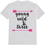 Young Wild and Three Kids White Funny T Shirt with Saying