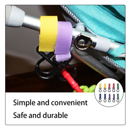  Young Tag Stroller Hook- Baby Stroller Accessories Colorful Hooks for Diaper Bags, Groceries, Clothing, Purse(Pack of 10)