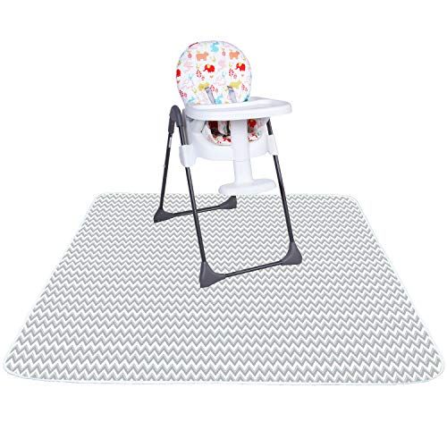  [아마존베스트]Youngever 42 Inch x 42 Inch Washable Highchair Splat Floor Mat, Splash Mess Mat, Food Catcher Art Craft...