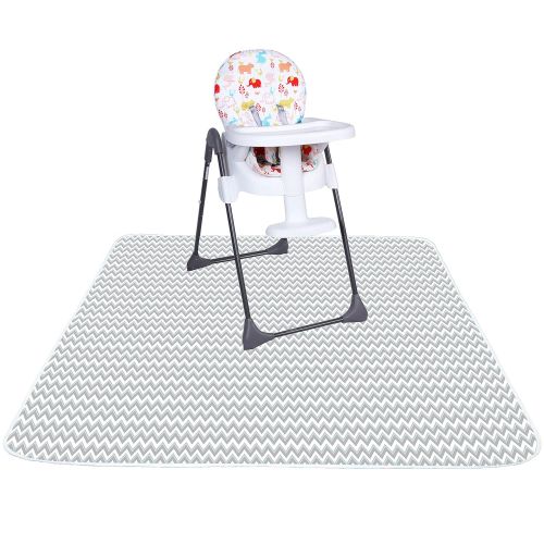  [아마존베스트]Youngever 42 Inch x 42 Inch Washable Highchair Splat Floor Mat, Splash Mess Mat, Food Catcher Art Craft...