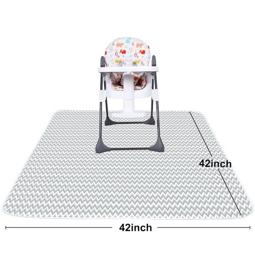  [아마존베스트]Youngever 42 Inch x 42 Inch Washable Highchair Splat Floor Mat, Splash Mess Mat, Food Catcher Art Craft...