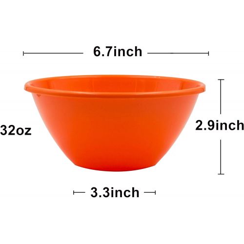  Youngever 32 Ounce Plastic Bowls, Large Cereal Bowls, Large Soup Bowls, Microwave Safe, Dishwasher Safe, Set of 9 in 9 Assorted Colors