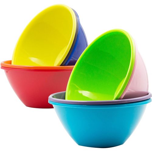  Youngever 32 Ounce Plastic Bowls, Large Cereal Bowls, Large Soup Bowls, Microwave Safe, Dishwasher Safe, Set of 9 in 9 Assorted Colors