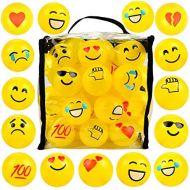 Youngever 60 Pack Pit Balls,Crush Proof Plastic Ball, Bright Colors Ball Pit, Fun and Educational (Yellow Emoji)