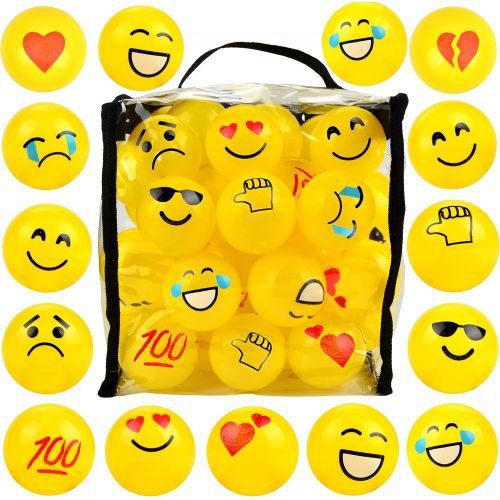  Youngever 60 Pack Pit Balls,Crush Proof Plastic Ball, Bright Colors Ball Pit, Fun and Educational (Yellow Emoji)