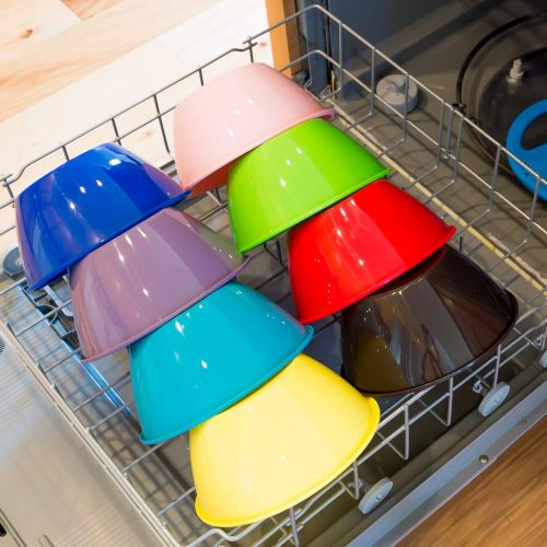  [아마존베스트]Youngever 50 ounce Plastic Bowls, Large Cereal Bowls, Large Soup Bowls, Microwave Safe, Dishwasher Safe, Set of 9 in 9 Assorted Colors