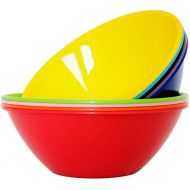 [아마존베스트]Youngever 10 inch 90 Ounce Plastic Mixing and Serving Bowls, Popcorn Bowls, Salad Bowls, Chip and Dip Serving Bowls, 9 Pack in 9 Assorted Colors