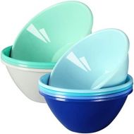 [아마존베스트]Youngever 32 ounce Plastic Bowls, Large Cereal Bowls, Large Soup Bowls, Microwave Safe, Dishwasher Safe, Set of 9 (9 Coastal Colors)