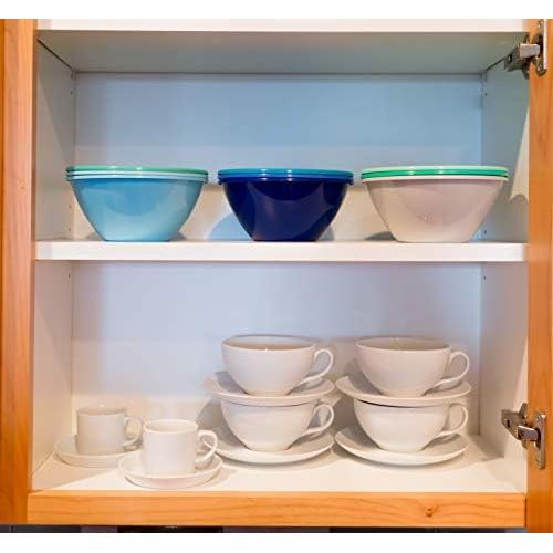  [아마존베스트]Youngever 32 ounce Plastic Bowls, Large Cereal Bowls, Large Soup Bowls, Microwave Safe, Dishwasher Safe, Set of 9 (9 Coastal Colors)