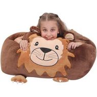 [아마존베스트]Youngeyee youngeyee Giant Lion Stuffed Animal Storage Kids Bean Bag Chair, 24x24x20 Inches Velvet Toy Organization and Storage Zipper Bags for Plush Toy Pillows Blankets Towels Clothes