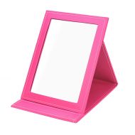 Youngman Leather Travel Portable Foldable Mirror Makeup Mirror with Adjustable Stand (Rose)