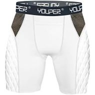 Youper Adult Elite Compression Padded Sliding Shorts w/Cup Pocket for Baseball, Football