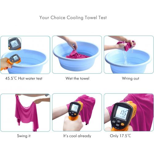  Your Choice Cooling Towel Workout, Gym, Fitness, Golf, Yoga, Camping, Hiking, Bowling, Travel, Outdoor Sports Towel for Instant Cooling Relief