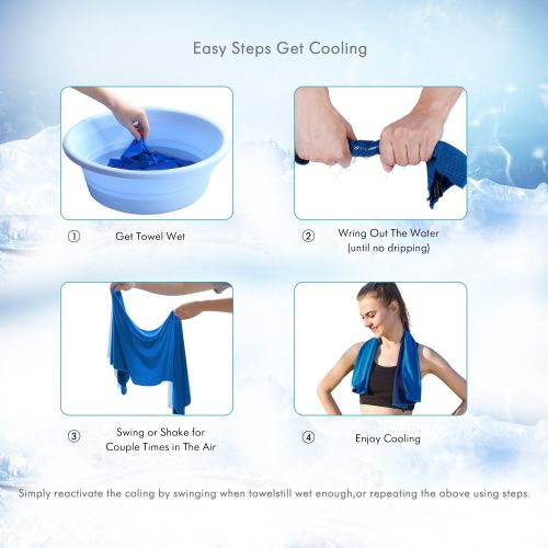  Your Choice Cooling Towel Workout, Gym, Fitness, Golf, Yoga, Camping, Hiking, Bowling, Travel, Outdoor Sports Towel for Instant Cooling Relief