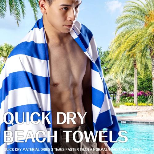  Your Choice Microfiber Beach Towel Set, Sand Free Beach Towel, Quick Dry Beach Towel, Extra Large Beach Towels for Adults (67x35 Inch, 60x30 Inch), Travel Towel, Camp Towel with Ca
