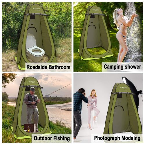  Your Choice Pop Up Tent, Portable Changing Room Shower Toilet Privacy Tent for Camping, Beach, Outdoor and Indoor, 6.2 ft Tall with Blue Carrying Bag