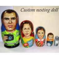 YourNestingDoll Custom nesting doll Custom portrait by photo5 pieces